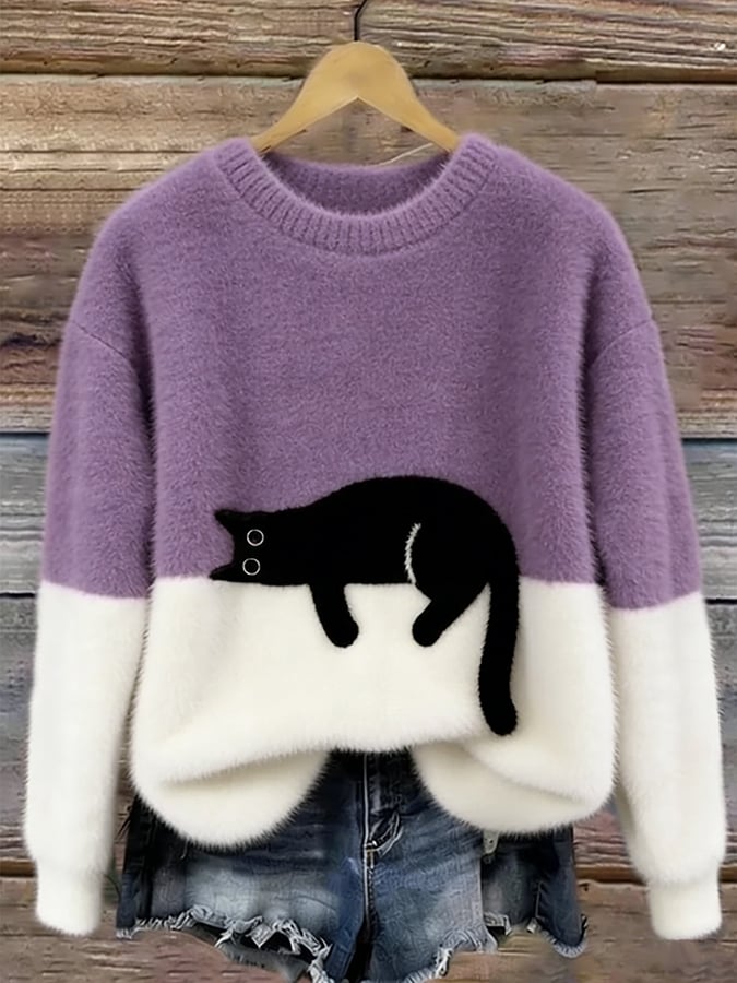 Hannah – Sweatshirt mit Katzenprint