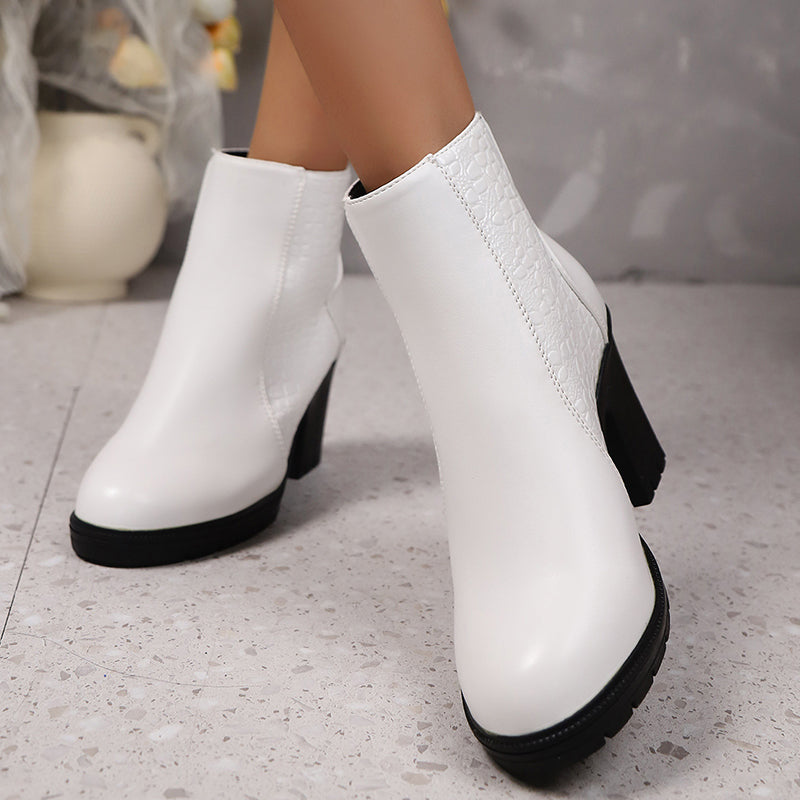 Mia – Kroko Absatz Stiefeletten