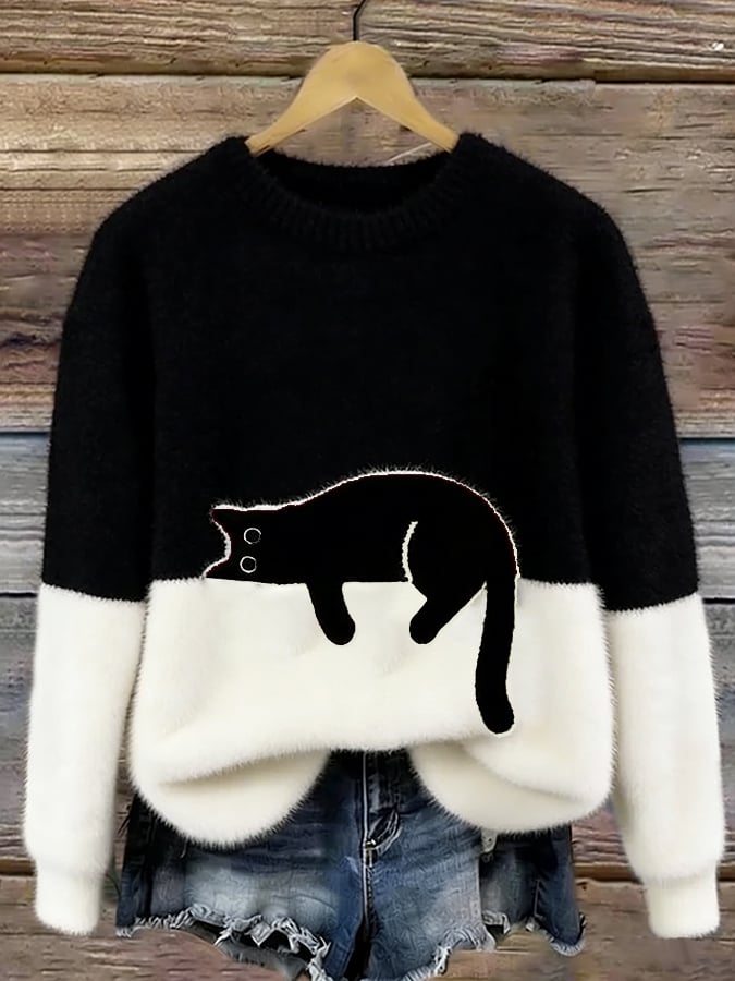 Hannah – Sweatshirt mit Katzenprint