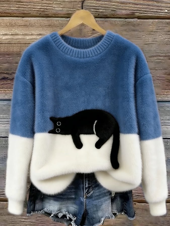 Hannah – Sweatshirt mit Katzenprint
