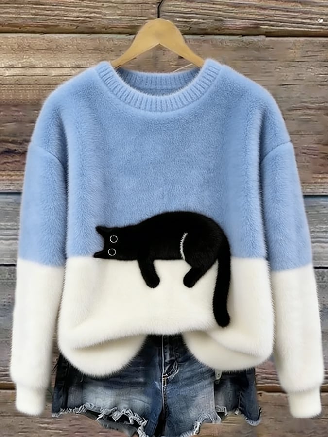 Hannah – Sweatshirt mit Katzenprint