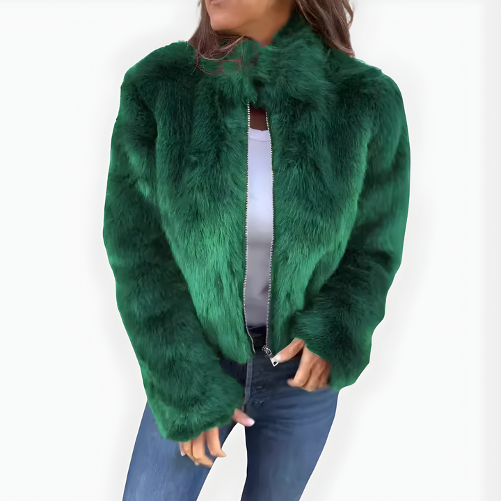 Aileen - Pelz-Winterjacke mit Stehkragen