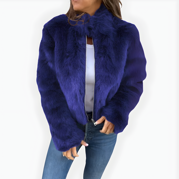 Aileen - Pelz-Winterjacke mit Stehkragen