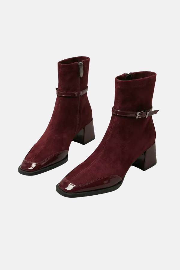 Romina – Elegante Stiefeletten aus Eco-Wildleder mit mittlerem Absatz