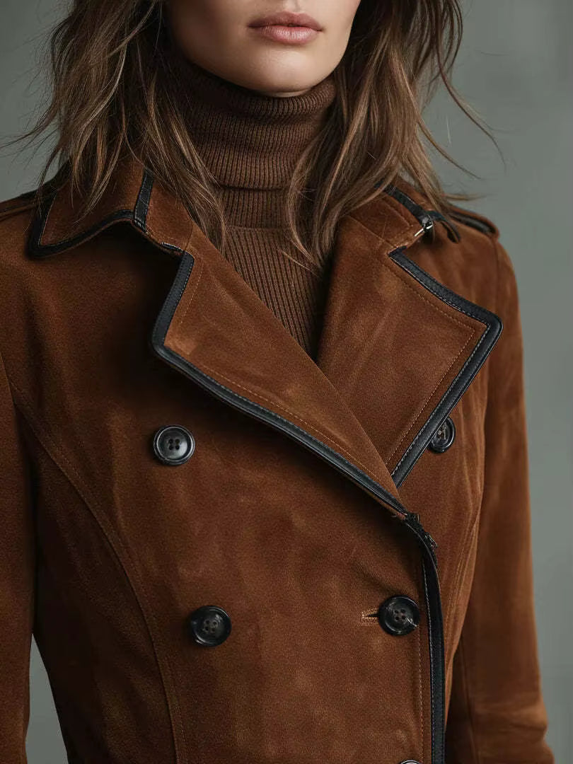 Nathalie – Wildleder-Trenchcoat
