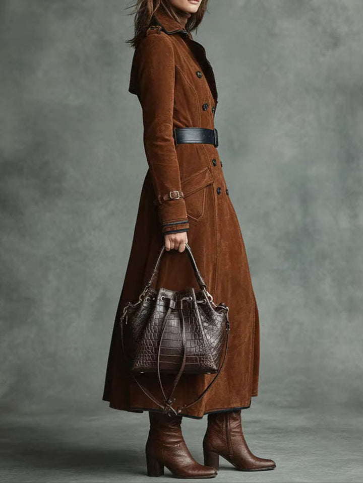 Nathalie – Wildleder-Trenchcoat