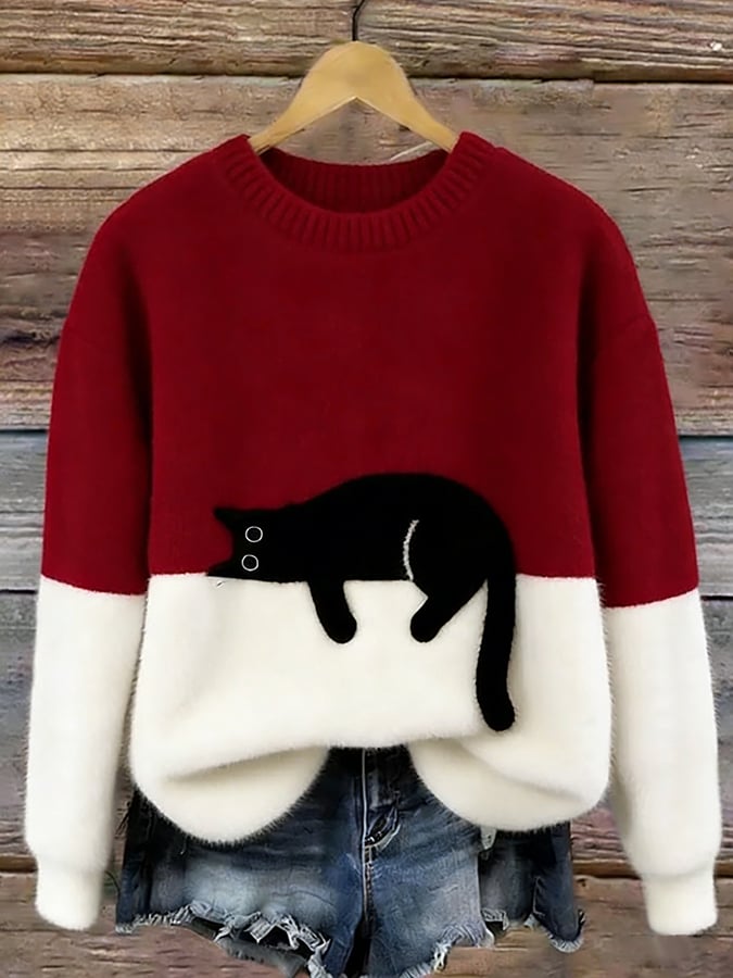 Hannah – Sweatshirt mit Katzenprint