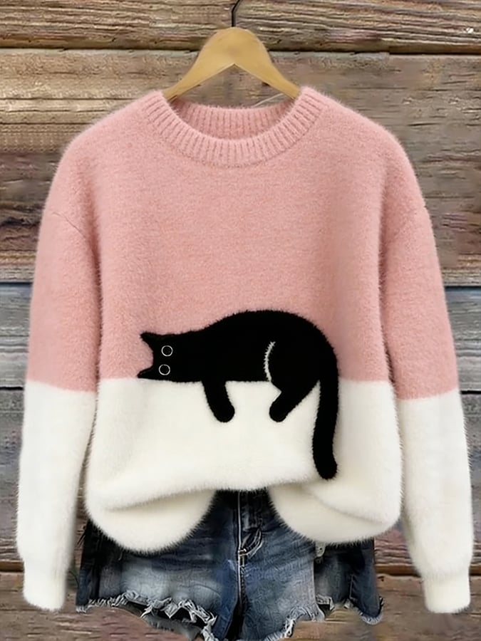 Hannah – Sweatshirt mit Katzenprint