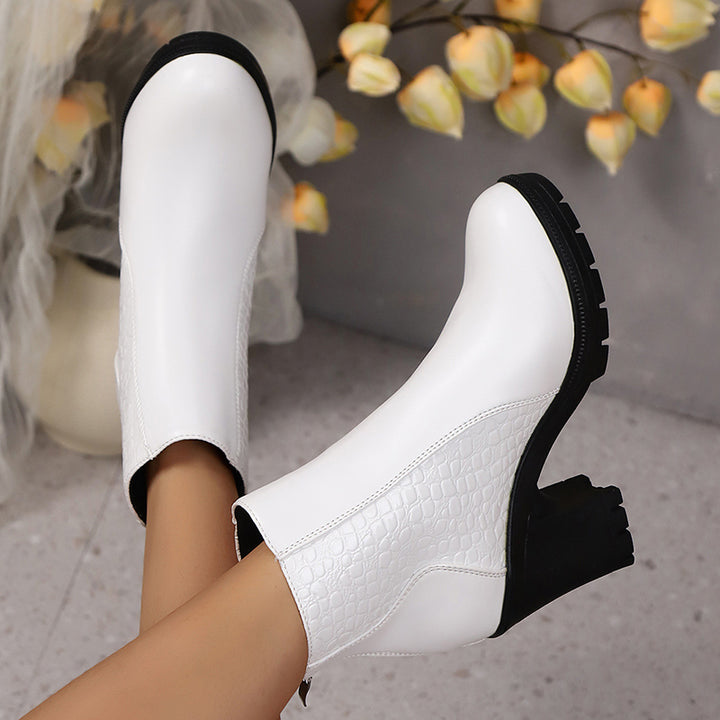 Mia – Kroko Absatz Stiefeletten