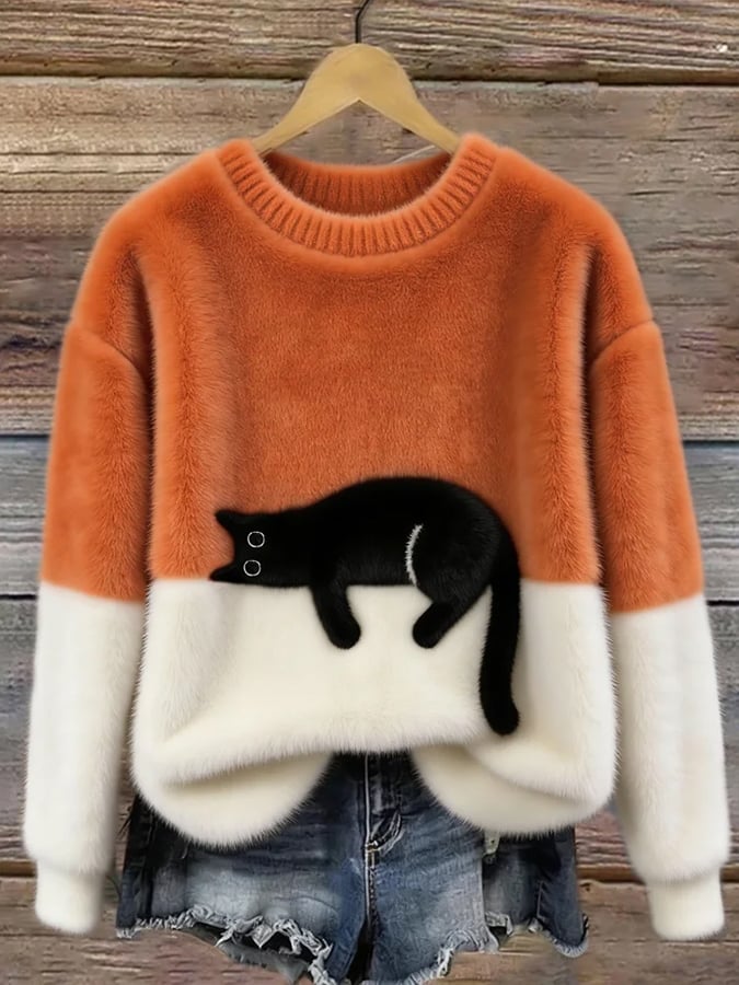 Hannah – Sweatshirt mit Katzenprint